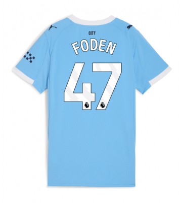 Lacne Ženy Futbalové dres Manchester City Phil Foden #47 2025-26 Krátky Rukáv - Domáci
